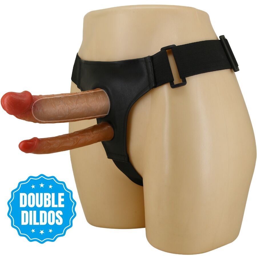 PRETTY LOVE - KEAVEN HARNESS BRIEFS UNIVERSAL & COMFORTABLE DOUBLE DILDO