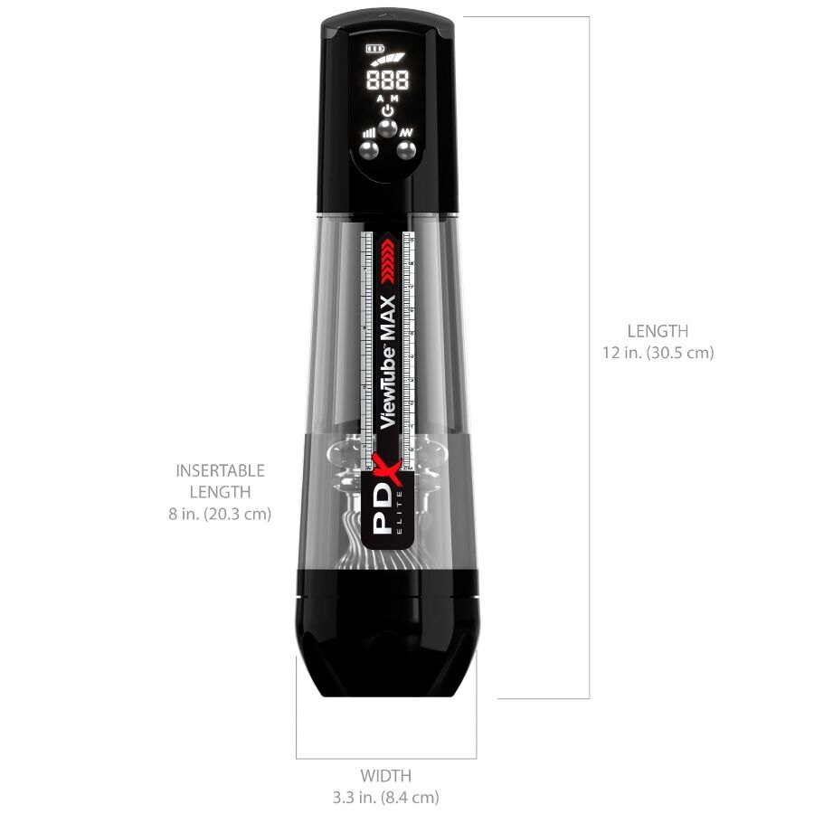 PDX ELITE - VIEWTUBE MAX VIEW AUTOMATIC MASTURNADOR WITH TRANSPARENT SUCTION