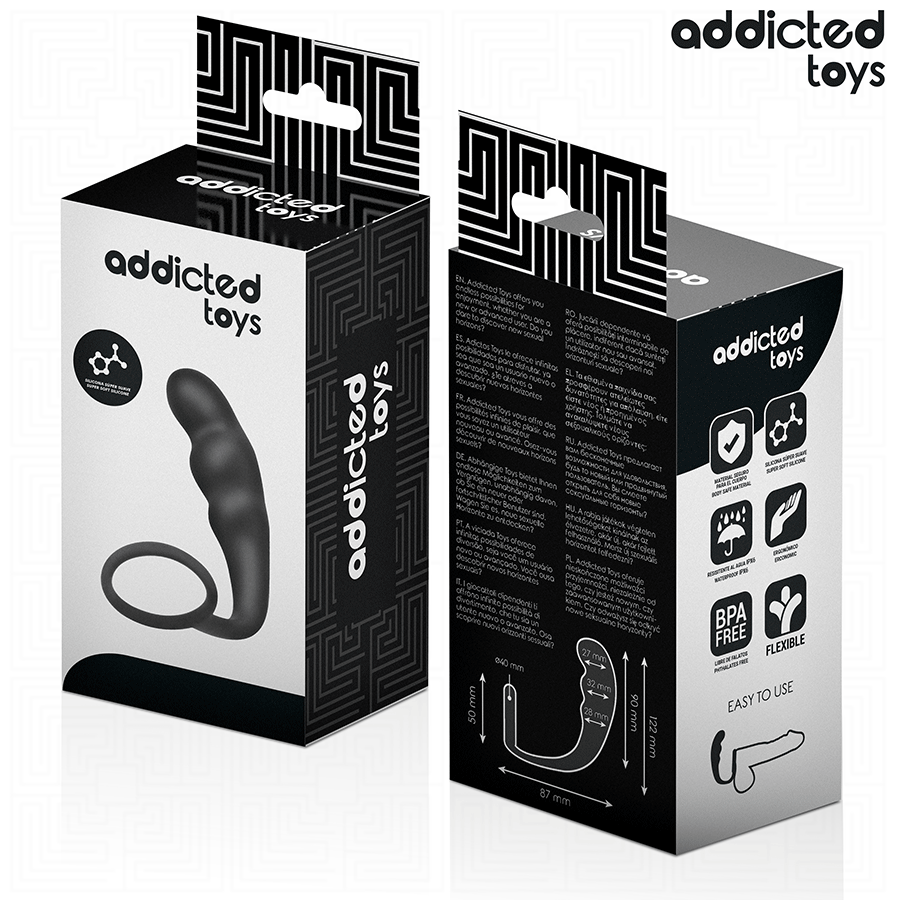 ADDICTED TOYS - ANAL PLUG WITH RING SILICONE MODEL 4