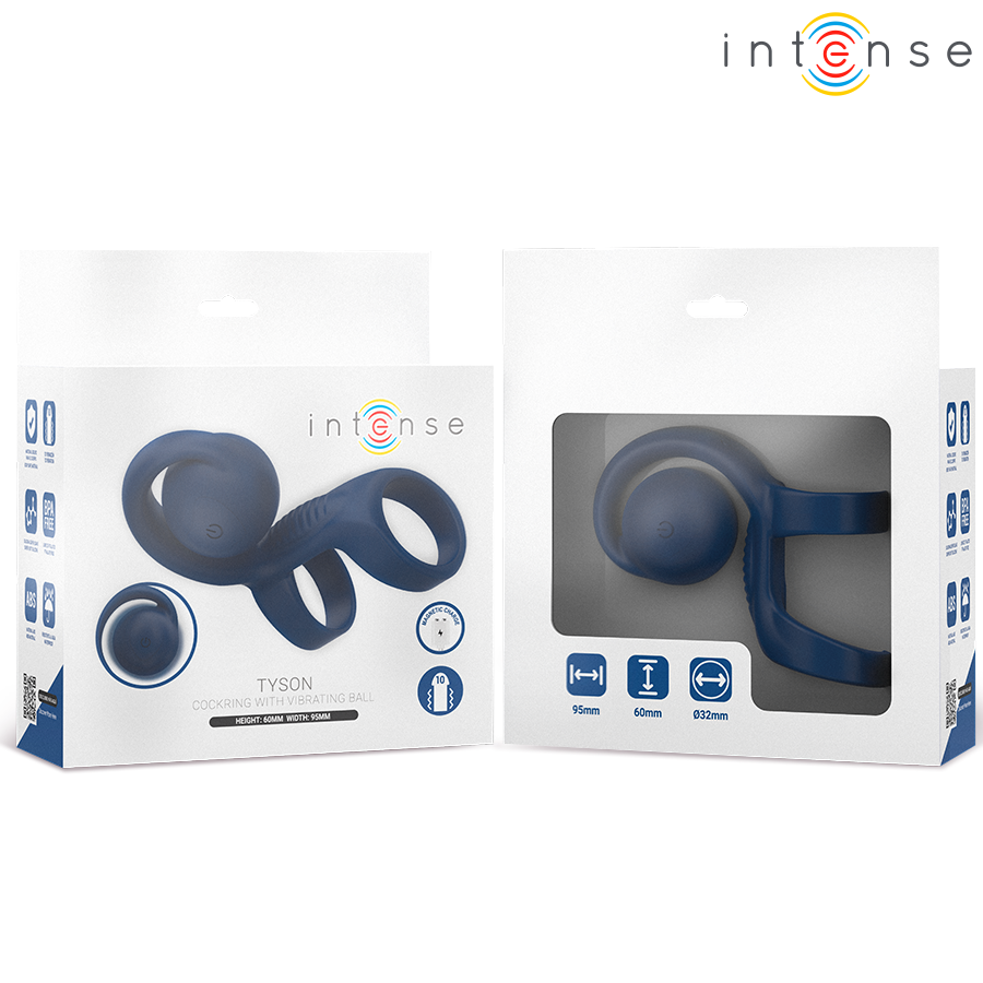 INTENSE - TYSON COCK RING WITH VIBRATING BALL Ø 3.2 CM